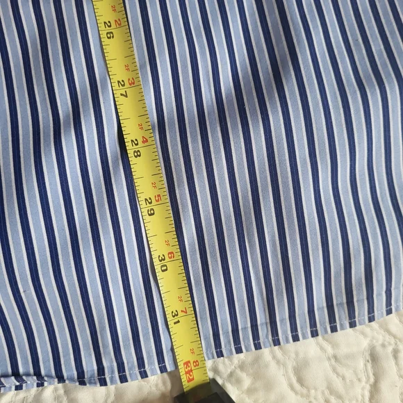 Ralph Lauren Navy Striped Button Down Shirt - Picture 12 of 14